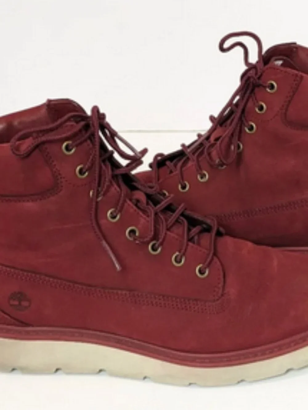 Timberland Kenniston Red Maroon Moto Lace Up Genuine Nubuck Leather Boots